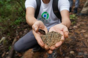 山坡上和引水道內都依然發現大量鉛粒和飛靶碎片