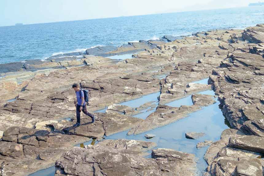 東平洲有名的頁岩奇景